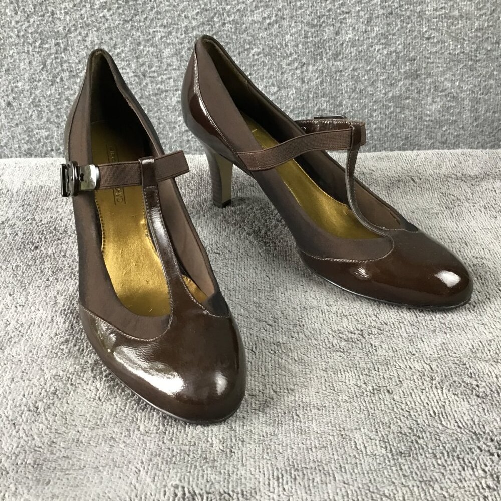 Circa Joan and David T-Strap Brown Heels Women's Sz 9M EUC